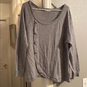 Maurices Gray Sweater with Buttons